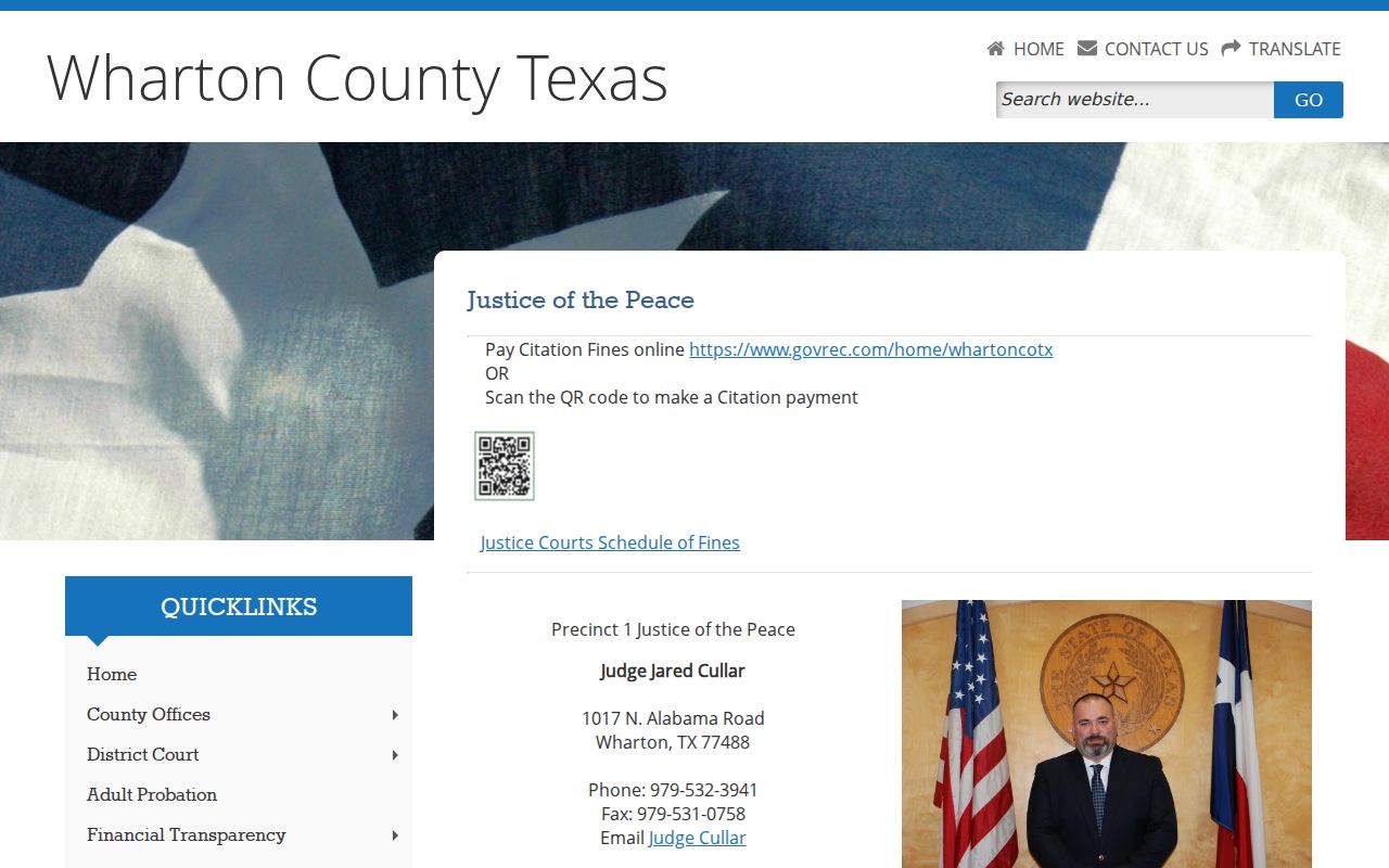 Wharton County warrant and citation routes across four JP precincts